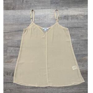 Sabina Musayev Sheer Satin Slip Tank Size Large Flowy Designer‎ Luxury Top Cream